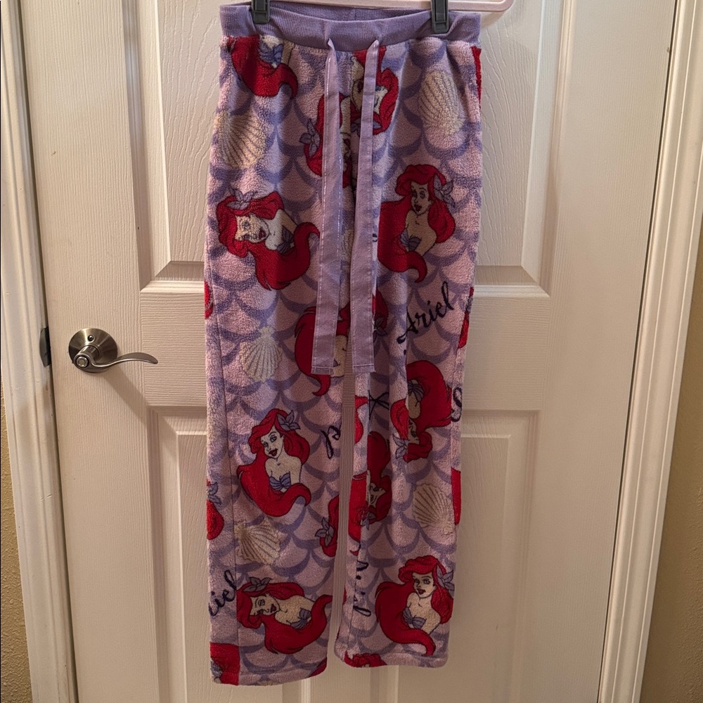 Purple Disney Ariel fuzzy PJ pants